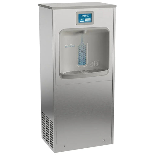 Elkay DSSBF8SP-W1 ezH2O® Enhanced Connected Floor Standing Bottle Filling Station with Filter,  Refrigerated - The Fountain Direct