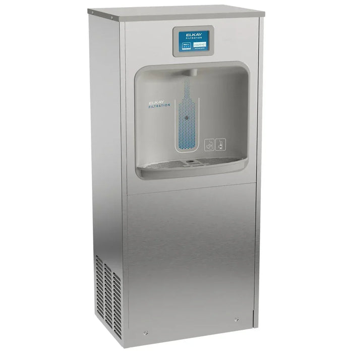 Elkay DSSBF8SP-W1 ezH2O® Enhanced Connected Floor Standing Bottle Filling Station with Filter,  Refrigerated - The Fountain Direct