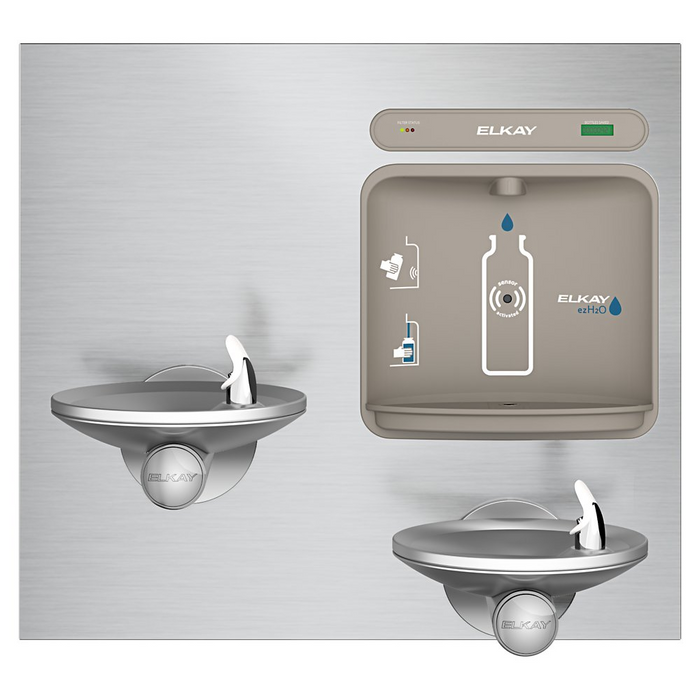 Elkay LZWS-EDFPBM117K Stainless Steel Bi-Level Water Drinking Fountain with Bottle Filling Station – Filtered – Non-Refrigerated – Indoor Use