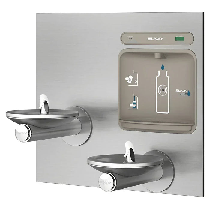 Elkay LZWS-EDFPBM117K Stainless Steel ezH2O Bi-Level Water Drinking Fountain with Bottle Filling Station – Filtered - The Fountain Direct