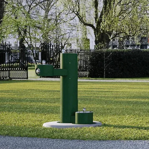 Elkay LK4420DBEVG Outdoor Bi-Level Pedestal Drinking Fountain with Pet Station - The Fountain Direct
