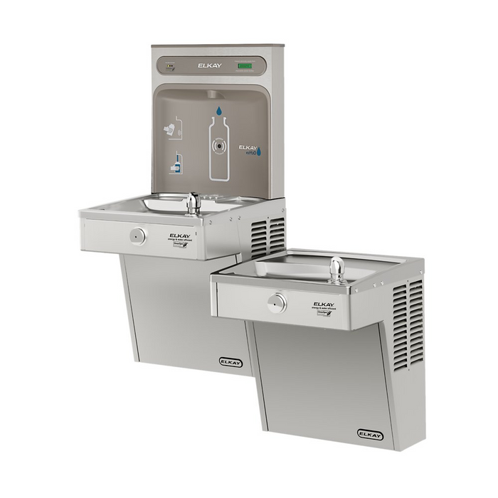 Elkay LVRCGRNTL8WSK Touchless Bottle Filler Station & ADA Drinking Fountain – Filtered, Wall-Mounted, Refrigerated