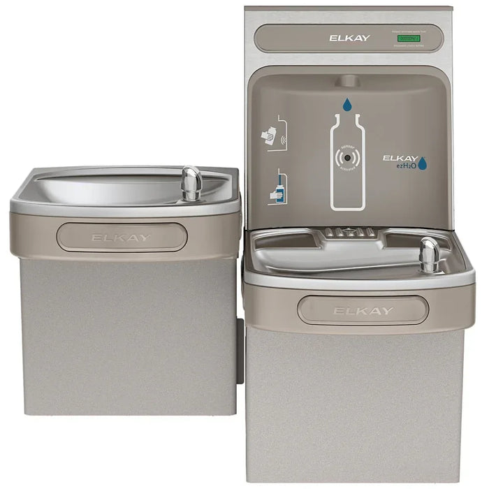 Elkay EZSTL8WSVRLK ezH2O® Bottle Filling Station & Bi-Level ADA Vandal-Resistant Cooler, Non-Filtered Refrigerated - The Fountain Direct