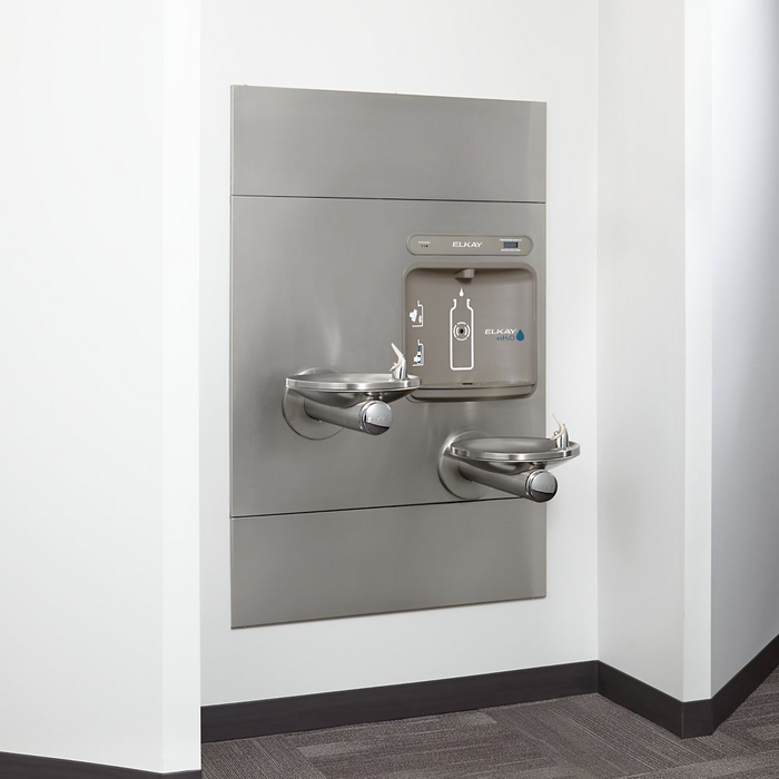 Elkay EZWS-EDFPBM117K Stainless Steel Bi-Level SwirlFlo Drinking Fountain with Bottle Filler – Non-Filtered – Non-Refrigerated – Indoor Use
