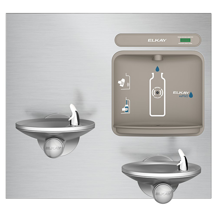 Elkay EZWS-EDFPBM117K Stainless Steel Bi-Level SwirlFlo Drinking Fountain with Bottle Filler – Non-Filtered – Non-Refrigerated – Indoor Use