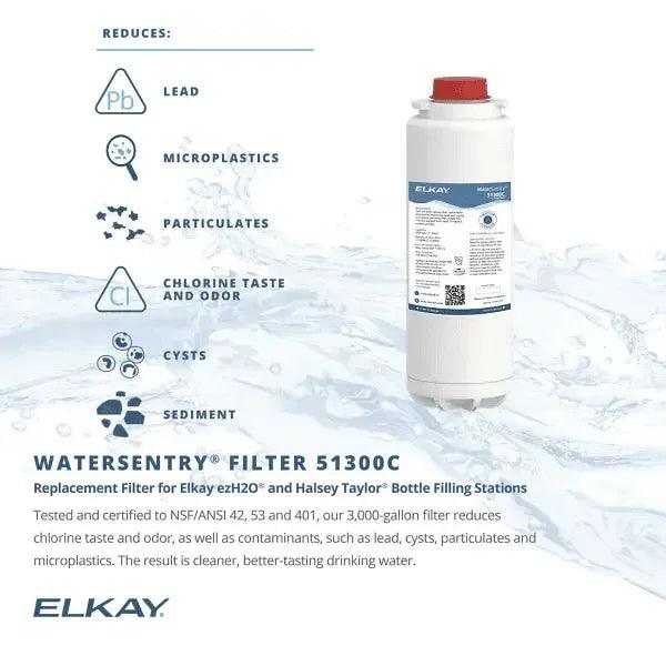 Elkay 51300C-3PK WaterSentry® Lead + Microplastics NSF/ANSI Certified Filter (3-Pack) (Bottle Fillers) - The Fountain Direct