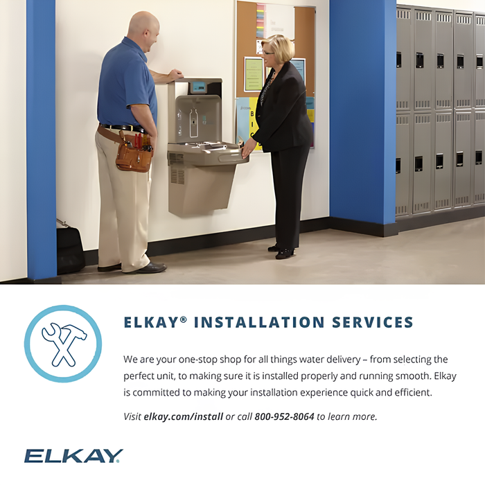 Elkay LZWS-EDFPBM117K Stainless Steel Bi-Level Water Drinking Fountain with Bottle Filling Station – Filtered – Non-Refrigerated – Indoor Use
