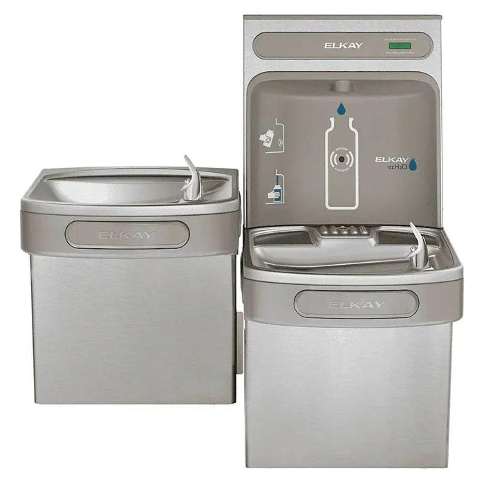 Elkay EZSTLDDWSSK ezH2O® Bi-Level Wall-Mounted Bottle Filling Station with Water Cooler - The Fountain Direct