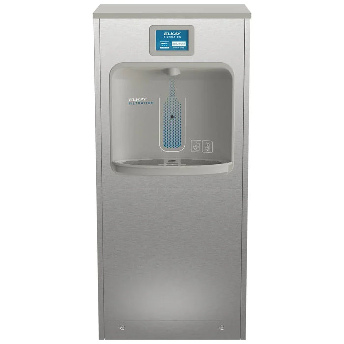 Elkay DSSBF8SP-W1 ezH2O® Enhanced Connected Floor Standing Bottle Filling Station with Filter,  Refrigerated - The Fountain Direct