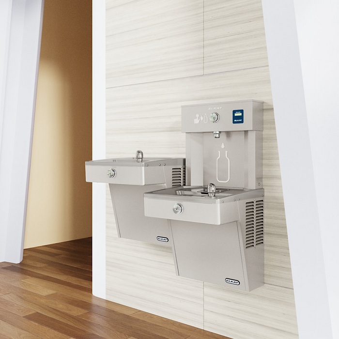 Elkay VRCTL8WSK Stainless Steel Bottle Filling Station with Bi-Level Cooler – Non-Filtered – Refrigerated – ADA Compliant – Indoor/Outdoor