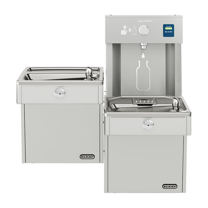Elkay VRCTL8WSK Stainless Steel Bottle Filling Station with Bi-Level Cooler – Non-Filtered – Refrigerated – ADA Compliant – Indoor/Outdoor