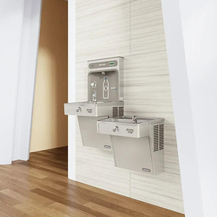 Elkay VRCGRNTL8WSK Stainless Steel ezH2O Vandal-Resistant Bottle Filling Station with Bi-Level Cooler - The Fountain Direct