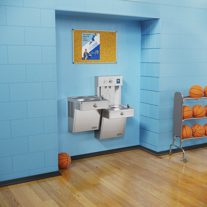Elkay LVRCTL8WSK SwirlFlo Bottle Filling Station & Bi-Level Drinking Fountain – Filtered, Vandal-Resistant, Wall-Mounted Water Cooler