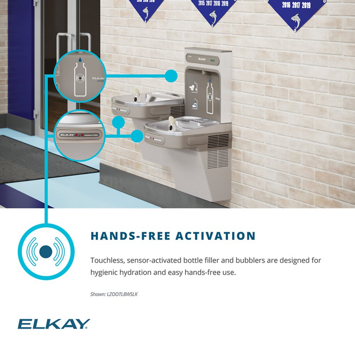 Elkay LZOOTL8WSSK Stainless Steel ezH2O Bottle Filler with Bi-Level ADA Cooler – Filtered – Refrigerated – Indoor