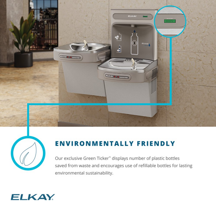 Elkay LZOOTL8WSSK Stainless Steel ezH2O Bottle Filler with Bi-Level ADA Cooler – Filtered – Refrigerated – Indoor