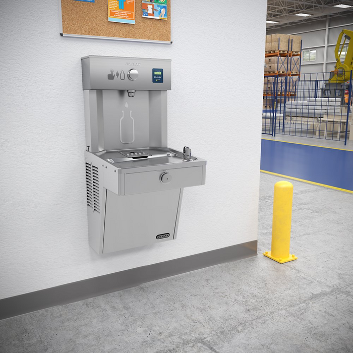 Elkay LVRC8WSK Stainless Steel ezH2O Bottle Filling Station with Single Cooler – Filtered – Refrigerated – Indoor/Outdoor