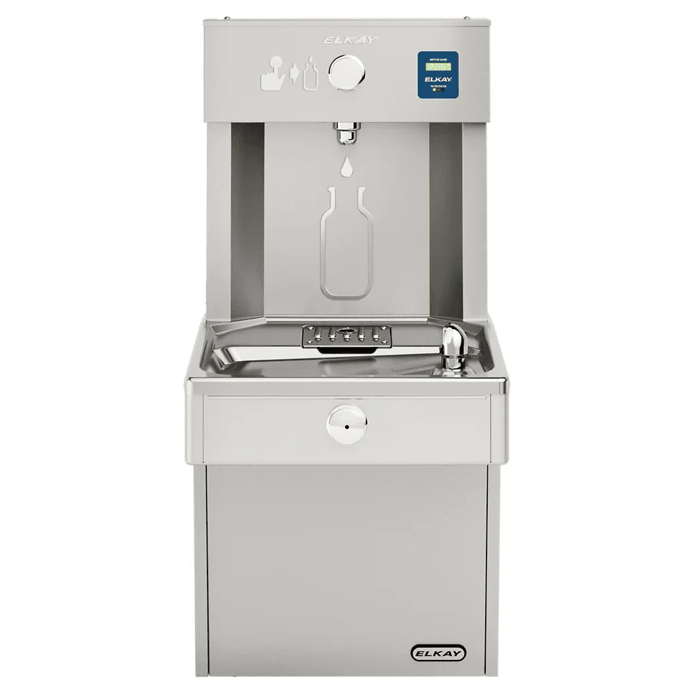 Elkay LVRC8WSK Stainless Steel Bottle Filling Station with Single Cooler – Filtered – Refrigerated - The Fountain Direct 