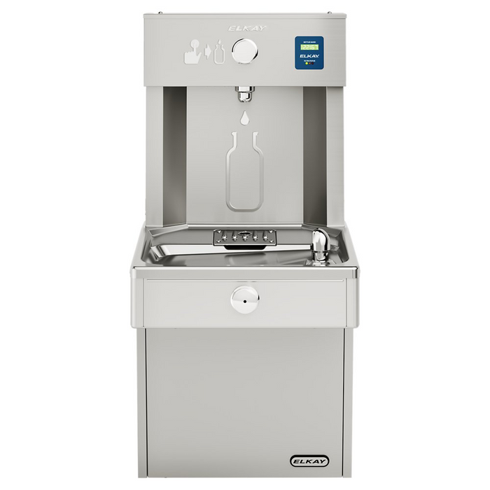 Elkay LVRC8WSK Stainless Steel ezH2O Bottle Filling Station with Single Cooler – Filtered – Refrigerated – Indoor/Outdoor