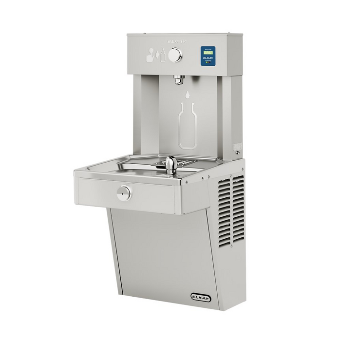 Elkay LVRC8WSK Stainless Steel ezH2O Bottle Filling Station with Single Cooler – Filtered – Refrigerated – Indoor/Outdoor