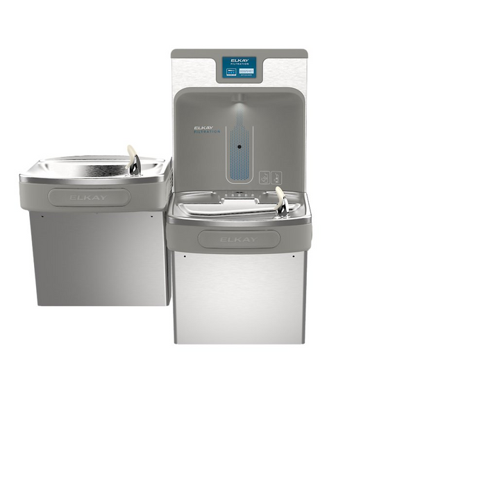 Elkay LZSTL8WSSP-W1 Stainless Steel Enhanced Connected Bottle Filler with Bi-Level ADA Cooler – Filtered – Refrigerated – Indoor