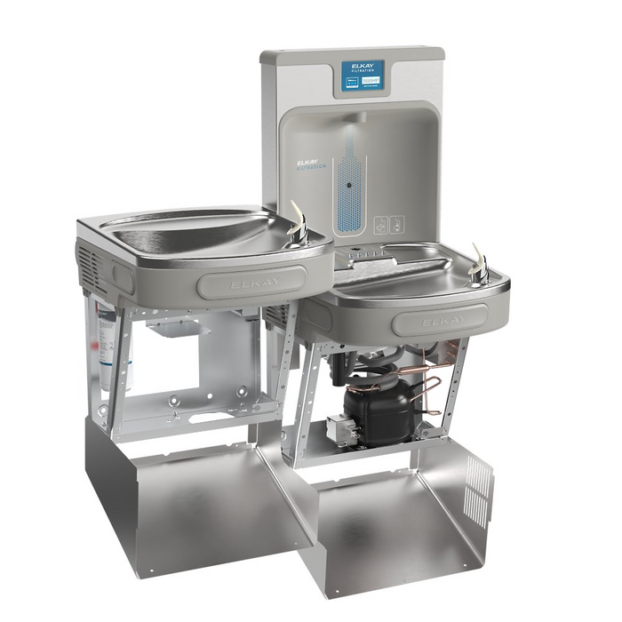 Elkay LZSTL8WSSP-W1 Stainless Steel Enhanced Connected Bottle Filler with Bi-Level ADA Cooler – Filtered – Refrigerated – Indoor