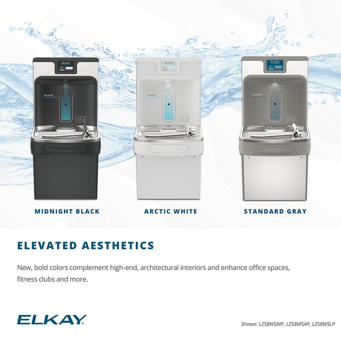 Elkay LZSTL8WSSP-W1 Stainless Steel Enhanced Connected Bottle Filler with Bi-Level ADA Cooler – Filtered – Refrigerated – Indoor