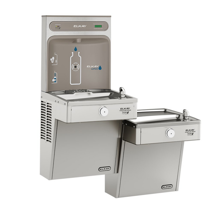Elkay LVRCGRNTL8WSK Touchless Bottle Filler Station & ADA Drinking Fountain – Filtered, Wall-Mounted, Refrigerated