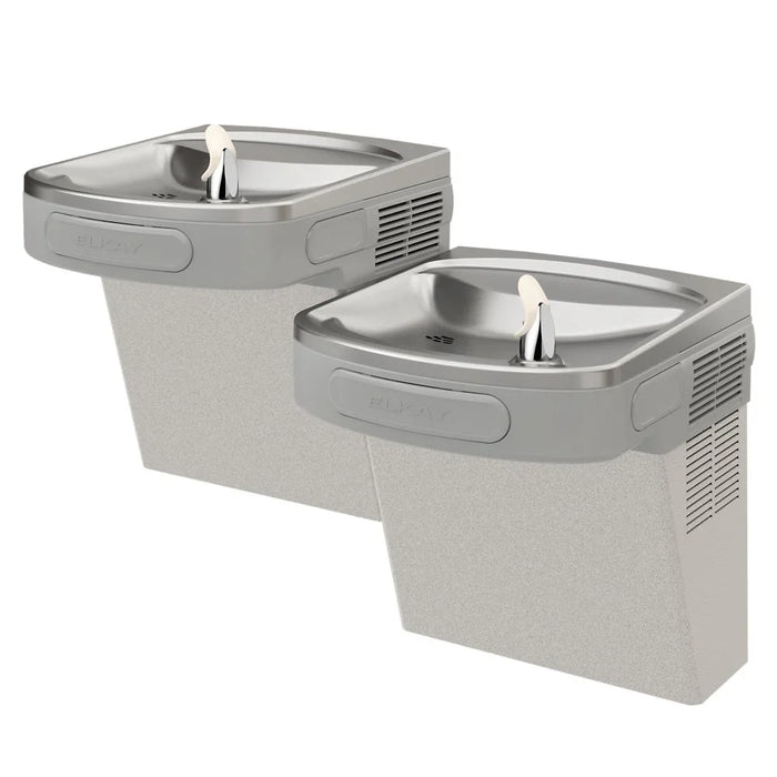 Elkay EZSTLDDLC Wall Mount Bi-Level ADA Cooler – Light Gray Granite, Non-Refrigerated - The Fountain Direct 