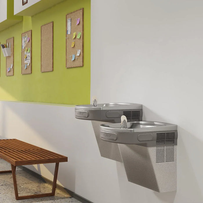 Elkay EZSTLDDLC Wall Mount Bi-Level ADA Cooler – Light Gray Granite, Non-Refrigerated - The Fountain Direct 