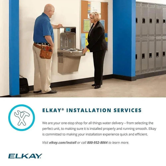 Elkay LZ8WSSSMC ezH2O® Refrigerated Surface-Mounted Bottle Filling Station – 8 GPH, Filtered, Stainless Steel - The Fountain Direct