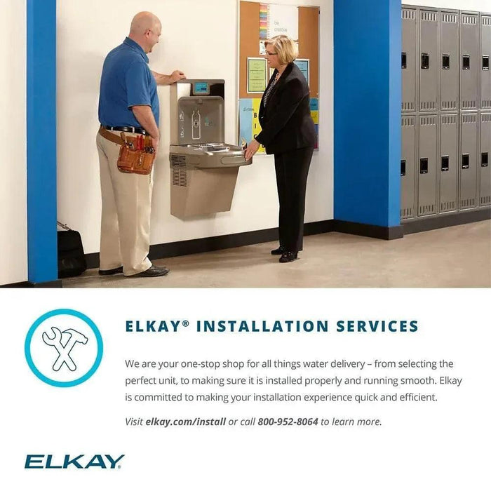 Elkay EZSTLDDLC Wall Mount Bi-Level ADA Cooler – Light Gray Granite, Non-Refrigerated - The Fountain Direct
