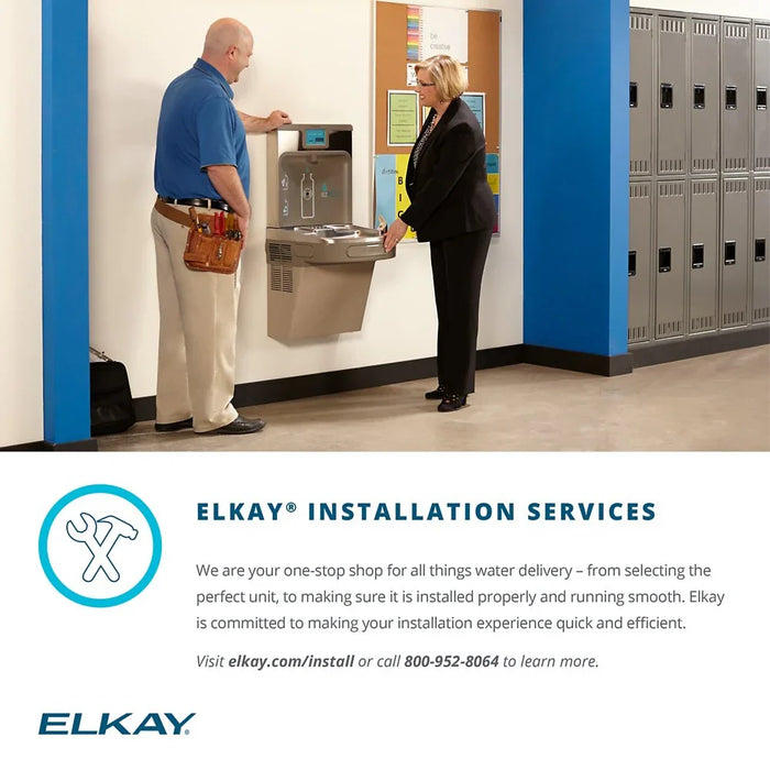 Elkay LZS8L ADA Wall Mount Drinking Fountain – Filtered, Refrigerated, Light Gray Granite
