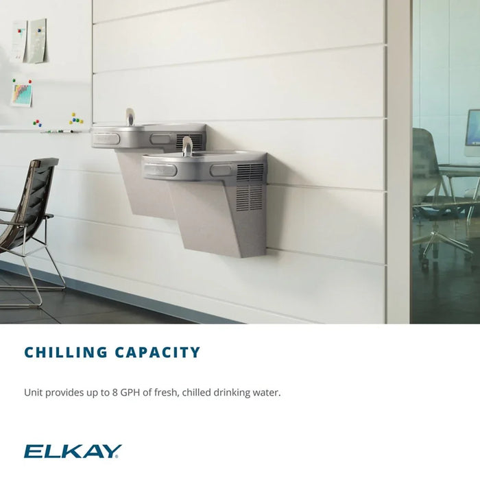 Elkay EZSTL8LC Bi-Level Indoor Wall-Mounted Drinking Fountain – Non-Filtered, 8 GPH, ADA Compliant