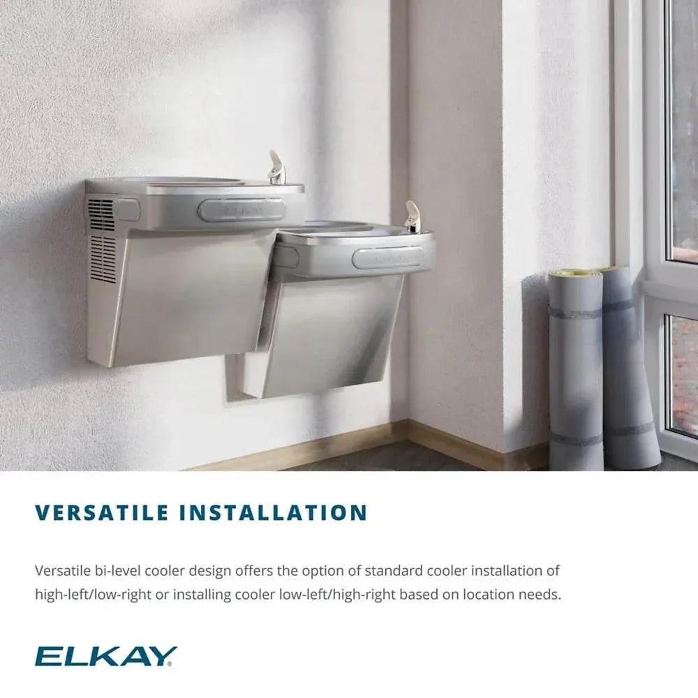 Elkay EZSTL8LC Bi-Level Indoor Wall-Mounted Drinking Fountain – Non-Filtered, 8 GPH, ADA Compliant - The Fountain Direct