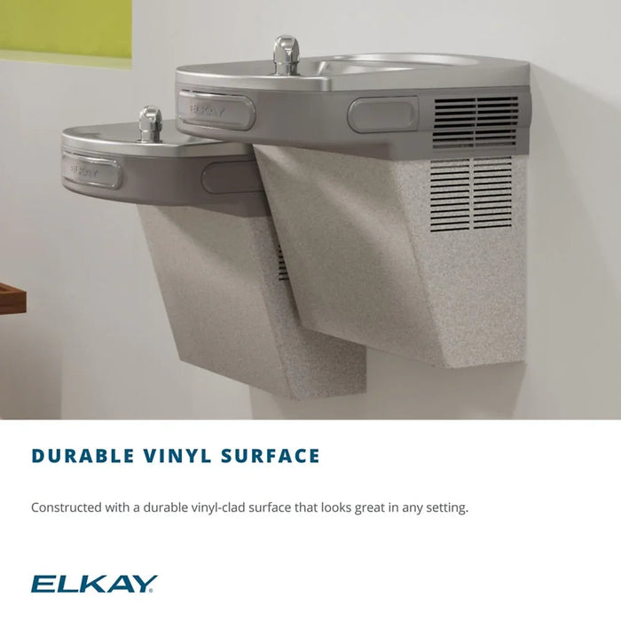Elkay EZSTL8LC Bi-Level Indoor Wall-Mounted Drinking Fountain – Non-Filtered, 8 GPH, ADA Compliant