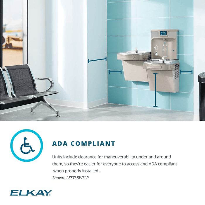 Elkay LZSG8WSSK Bottle Filler & Single ADA Cooler – Filtered, Refrigerated