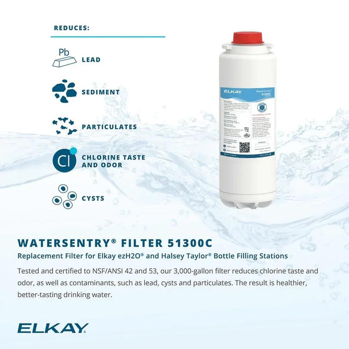 Elkay LZS8WSVRSK ezH2O Bottle Filling Station with Single ADA Cooler Filtered Refrigerated Stainless - The Fountain Direct