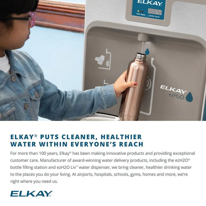 Elkay LZ8WSSSMC ezH2O® Refrigerated Surface-Mounted Bottle Filling Station – 8 GPH, Filtered, Stainless Steel