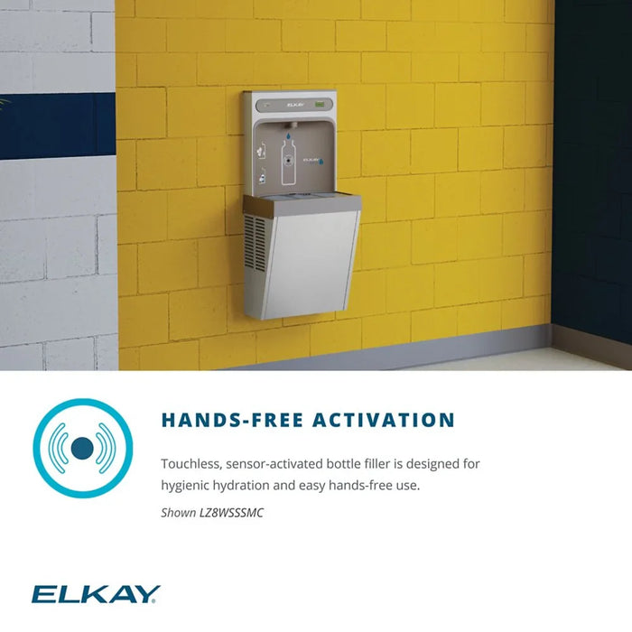 Elkay LZ8WSSSMC ezH2O® Refrigerated Surface-Mounted Bottle Filling Station – 8 GPH, Filtered, Stainless Steel