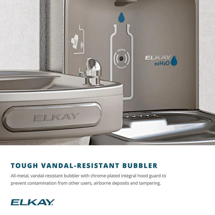 Elkay LZS8WSVRSK ezH2O Bottle Filling Station with Single ADA Cooler Filtered Refrigerated Stainless - The Fountain Direct