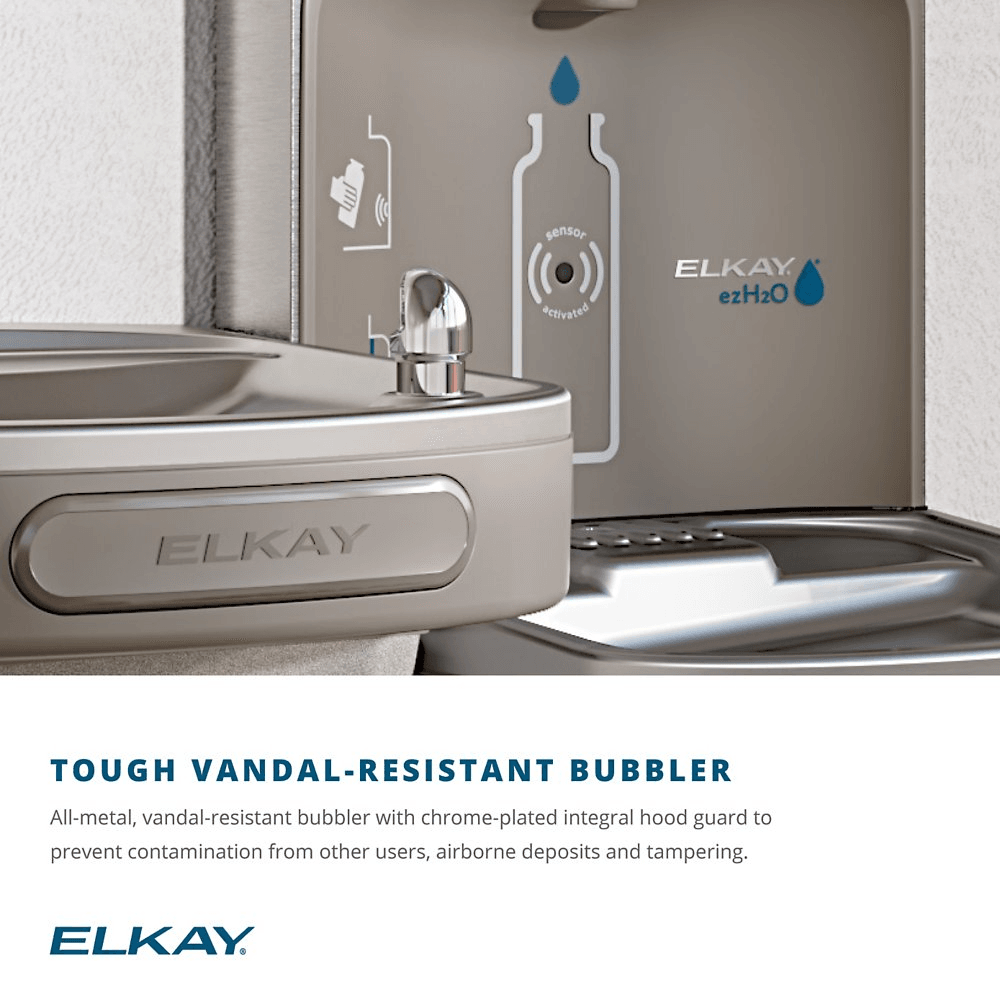 Elkay LZS8WSVRSK ezH2O Bottle Filling Station with Single ADA Cooler Filtered Refrigerated Stainless - The Fountain Direct 