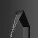 Magnus Black Freestanding Stainless Steel Outdoor Shower Panel with Foot Shower – Brushed Finish - The Fountain Direct