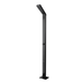 Magnus Black Freestanding Stainless Steel Outdoor Shower Panel with Foot Shower – Brushed Finish - The Fountain Direct