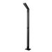 Magnus Black Freestanding Stainless Steel Outdoor Shower Panel with Foot Shower – Brushed Finish - The Fountain Direct 