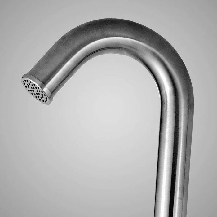 Magnus Outdoor Pool Shower Tower with Foot Shower – Freestanding 316 Stainless Steel Design - The Fountain Direct 