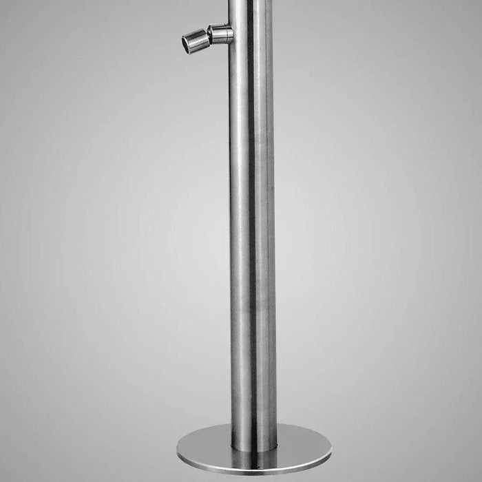 Magnus Outdoor Pool Shower Tower with Foot Shower – Freestanding 316 Stainless Steel Design - The Fountain Direct