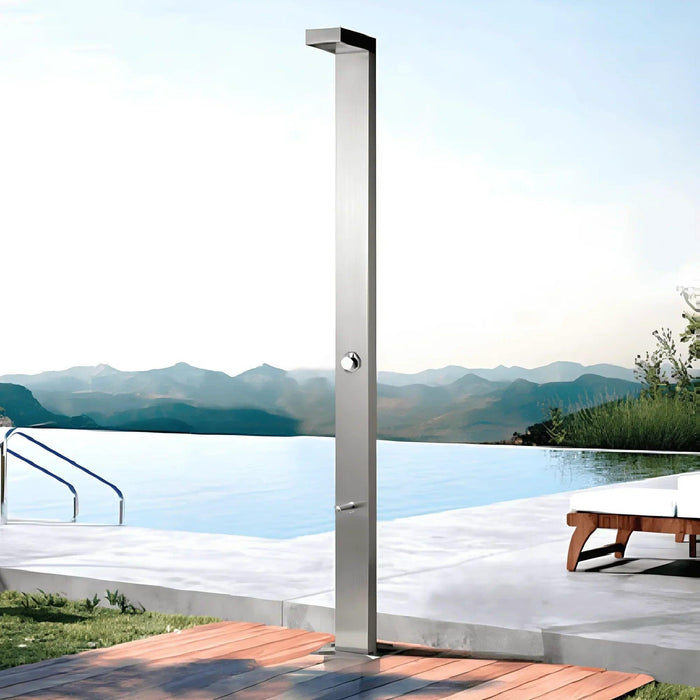 kuron-freestanding-stainless-steel-outdoor-shower-panel-with-foot-shower-40411511390402_1 - The Fountain Direct