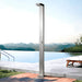 Magnus Poolside Outdoor Shower with Foot Shower – Premium 316 Stainless Steel Freestanding Tower - The Fountain Direct 