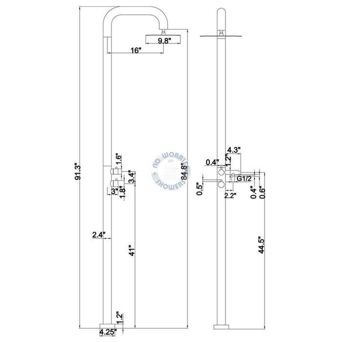 Lamez Black 316L Marine Grade Stainless Steel Outdoor Pool Shower with Hand Shower, Matte Black Finish