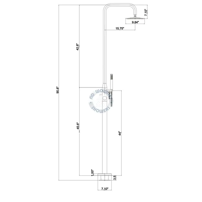 Lamez Silver 316L Marine Grade Stainless Steel Pool Shower – Brushed Nickel Finish